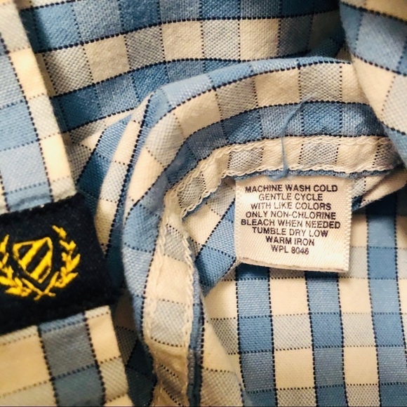 Club Room Shirt Blue and White Check Long Sleeve Button Up Men's size Medium - Picture 11 of 12